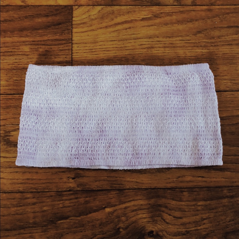 lavender tie dye print tube top